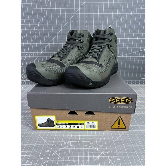 KEEN Utility Reno Mid KBF WP Dark Olive/Black Men's Boot 13 US 47EU NEW~~ - Picture 1 of 7